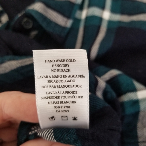 Rails Hunter Plaid Button Front Shirt Size M Mediterranean Navy - Picture 9 of 12